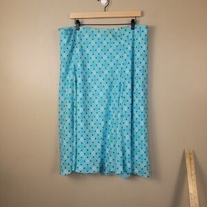 BOHO PEASANT‎ COTTAGECORE SKIRT 18W PLUS BLUE GREEN ELASTIC WAIST COMFY